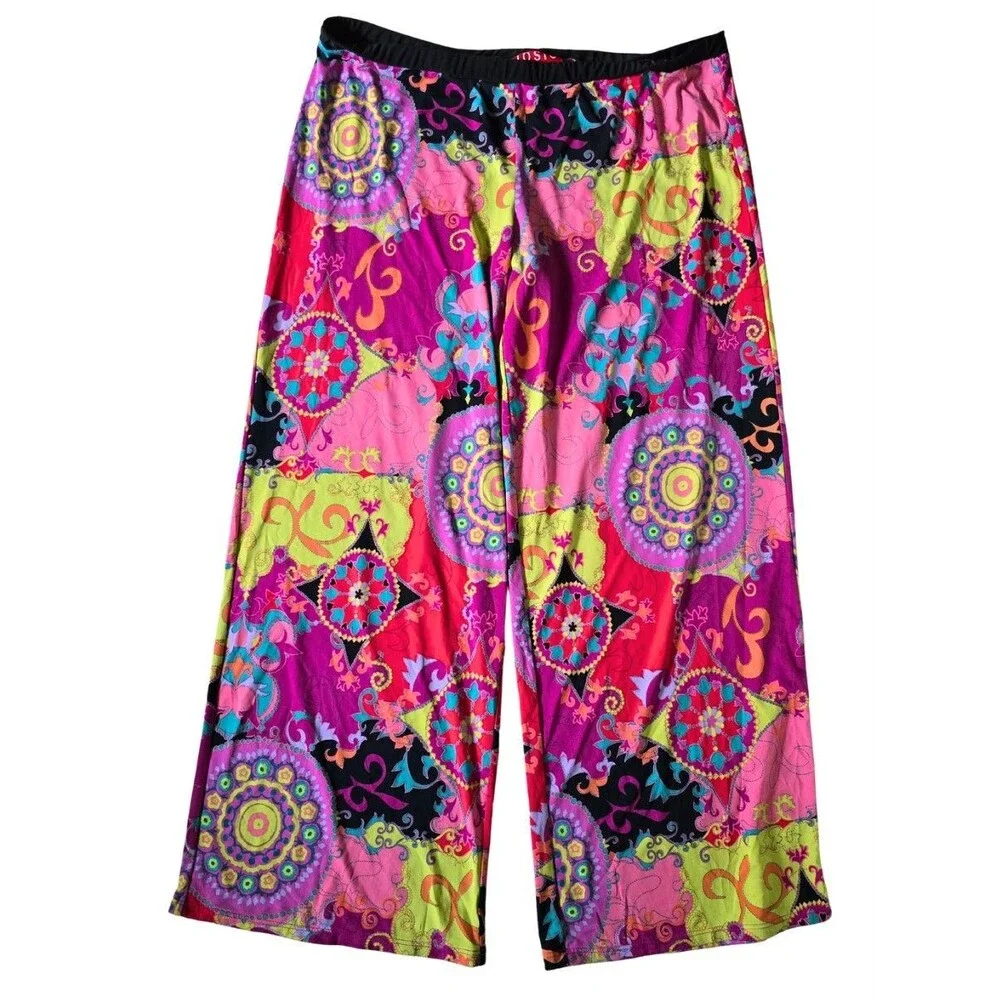 JOSIE BY NATORI Bright Boho Pajama Set Size Medium Camisole Top Pants Bottoms